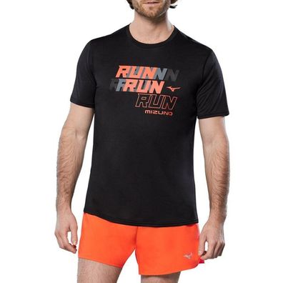 T-Shirt Mizuno Core Run Tee Schwarz