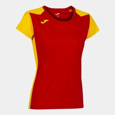 Sportbekleidung Joma Record II Damen T-Shirt rot-gelb