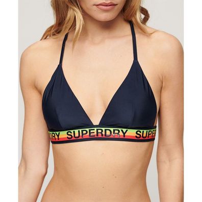 Bikini Top Superdry Logo Dreieck Marineblau