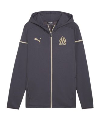 Jacke Puma Olympique Marseille Casuals Kapuzenjacke Grau