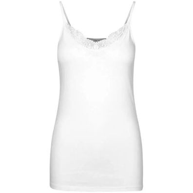 Top Vero Moda Inge Lace Weiß mit Spitzenbesatz