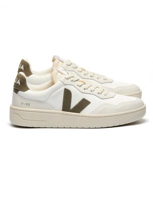 Sneakers Veja V-90 B-Mesh Weiß und Khaki