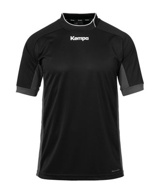 Sporttrikot Kempa Prime asymmetrischer Rundhalsausschnitt schwarz