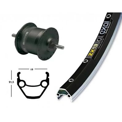 Vorderrad Dynamo bike-parts 26 Zoll Aluminium schwarz