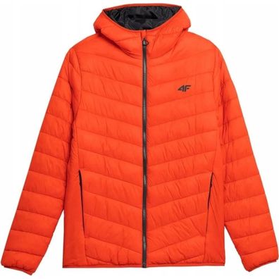 Jacke 4F TDJAM085 Orange, leichte gesteppte Herrenjacke