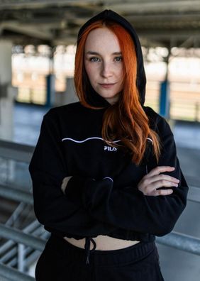 Sweatshirt Fila Laagna mit Kapuze Schwarz