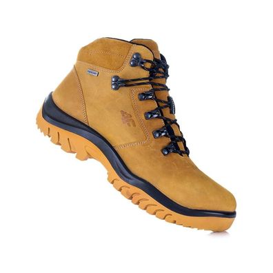 Wanderschuhe 4F OBMH25883S Beige, Hochwertiges Leder