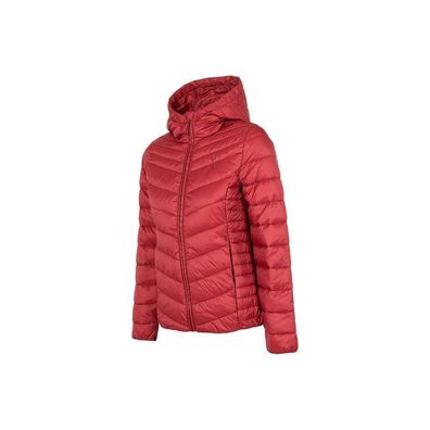 Jacke 4F Rote leichte gesteppte Damenjacke mit Kapuze