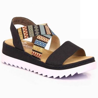 Sandalen Rieker V44G8-14 Bunte elastische Riemen