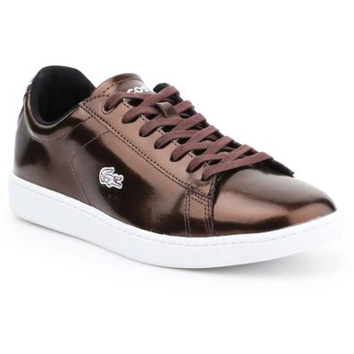 Sneaker Lacoste Carnaby Evo Braun Weiß flach