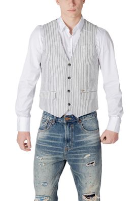 Gilet Gianni Lupo GL9811 schwarz mit feinen Streifen