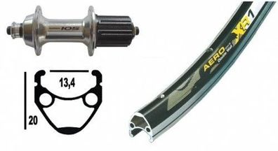 Hinterrad Fahrradteile Exal Winora XR-1 28 Zoll, Silber