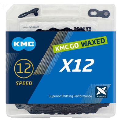 Fahrradkette kmc X12 Waxed schwarz, 12-fach, gewachst