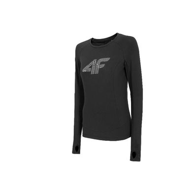 Langarmshirt 4F Damen Schwarz Sport
