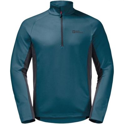 Fleecejacke Jack Wolfskin Morobbia Halb-Reißverschluss Blau