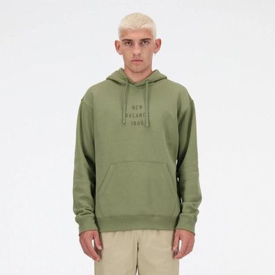 Hoodie New Balance Iconic Collegiate Graphic Grén
