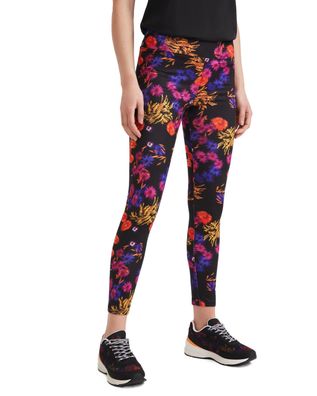 Leggings Desigual Legging RUN Schwarz mit floralem Muster