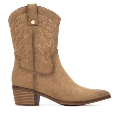 Bottines Xti beige en daim souple style cowboy