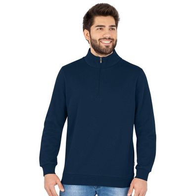 Pullover JAKO Ziptop Organic Unisex Blau