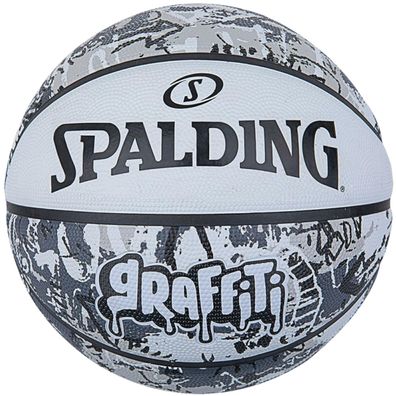 Basketball Ball Spalding Graffiti Graues Design, Größe 7