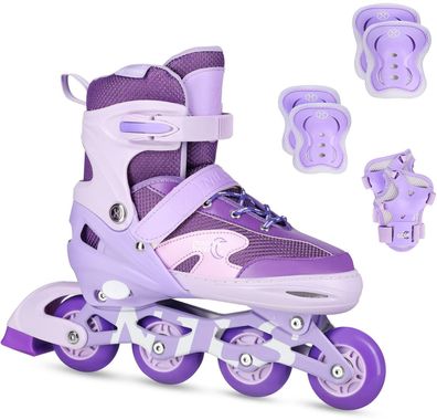 Rollschuh-Set Nils-Extreme mit LED-beleuchteten Rollen, violett