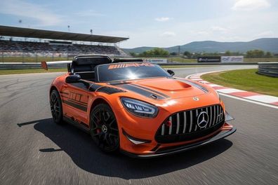 Mercedes AMG GT3 Kinder Elektroauto Lizenziert - MP3, Leder, EVA, Fernbedienung