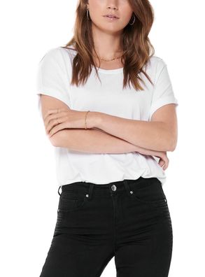 T-Shirt Only Weiß mit Rundhalsausschnitt