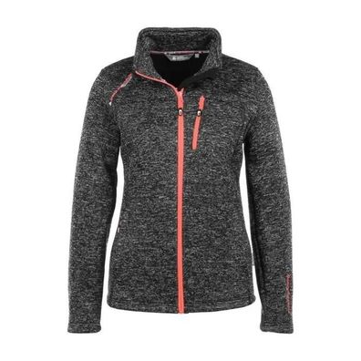 Fleecejacke Peak Mountain mit hohem Kragen schwarz