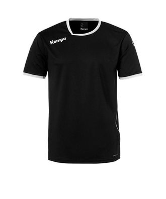 T-Shirt Kempa Curve Asymmetrischer Kragen Schwarz/Weiß