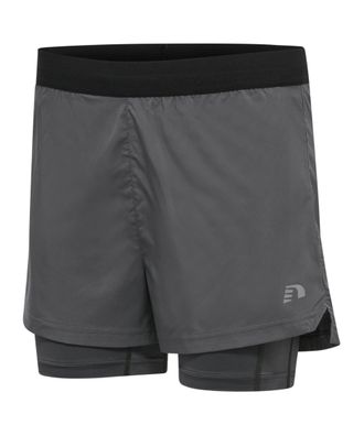 Laufshorts Newline 2-in-1 mit Innenleggings, grau