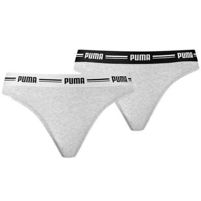 String 2er Pack Puma Komfortable Damenunterwäsche Grau
