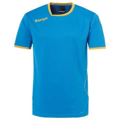 T-Shirt Kempa Curve Blau Asymmetrischer Kragen