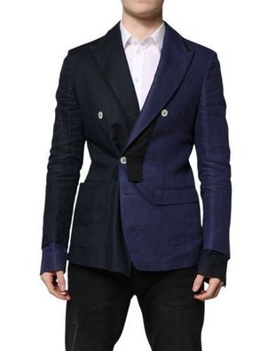Dolce & Gabbana Navy Blue Double Breasted Suit Coat Blazer