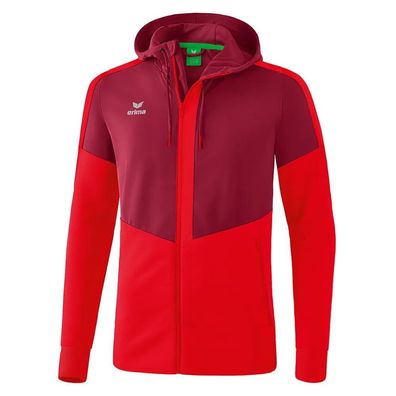 Jacke Erima Squad Bordeaux/Rot mit Kapuze