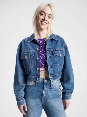 Jacke Tommy Claire Denim Cropped Blau
