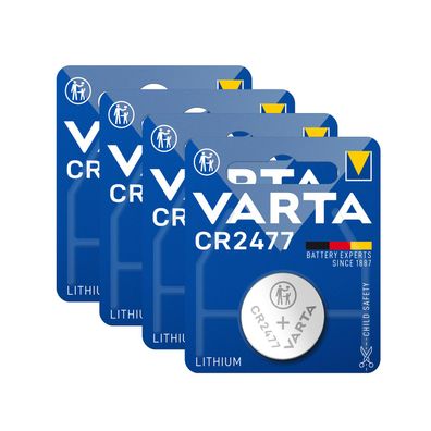 4x VARTA CR2477 3V Lithium Batterie Knopfzelle 3 Volt ø24,5x7,7mm Blister CR 2477