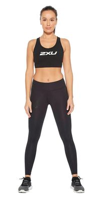 Sport-BH 2XU Motion fér mittlere Belastung, schwarz-weiß