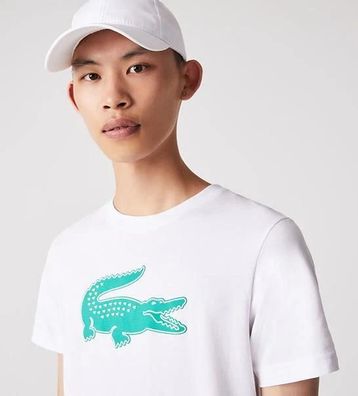 T-Shirt Lacoste TH2042 W1J Weiß mit 3D Krokodil-Print