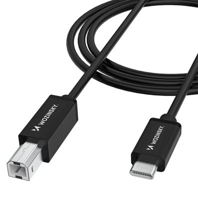 Wozinsky WKDDY2S USB-B zu USB-C Kabel 2m Schwarz