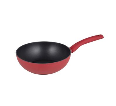Michelino Nora Wokpfanne ø28 cm - Induktionsgeeignet & Antihaftbeschichtet, Rot