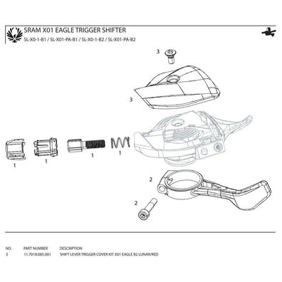 Fahrradzubehör Sram X01 Eagle B2 Kit in Lunar/Rot