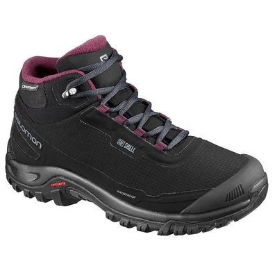Wanderschuhe Salomon Shelter CS WP W wasserdicht schwarz