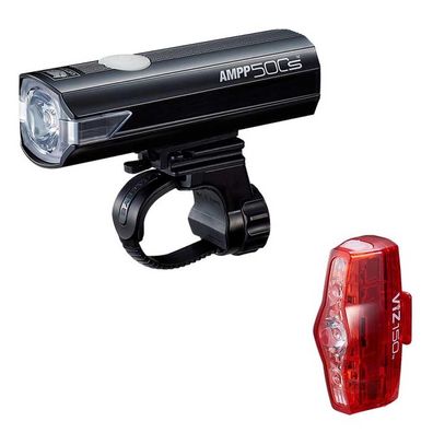Fahrradbeleuchtung Cateye AMPP500S & Viz150, Schwarz, USB wiederaufladbar