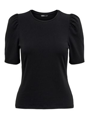 T-Shirt Only Onllive LOVE 2/4 Pufftop JRS NOOS schwarz