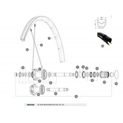 Jante Mavic Ksyrium Pro UST Disc 19C schwarz