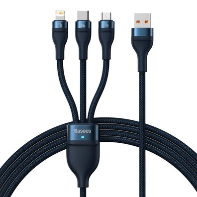 Baseus Flash Series II 3-in-1 Schnellladekabel USB-A auf USB-C/Micro-USB/Lightning