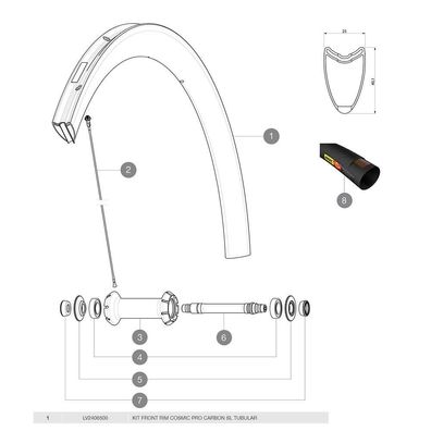 Tubularfelge Mavic Cosmic Pro Carbon SL schwarz