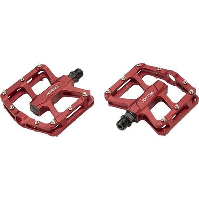 Fahrradpedale Voxom Pe16 mit 8 Pins pro Seite, rot