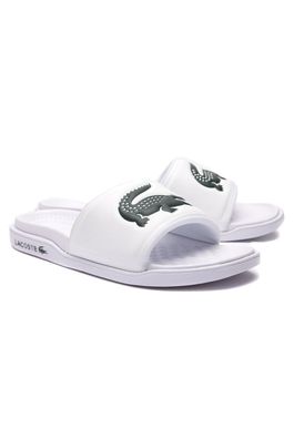 Claquettes Lacoste Weiß mit grénem Muster