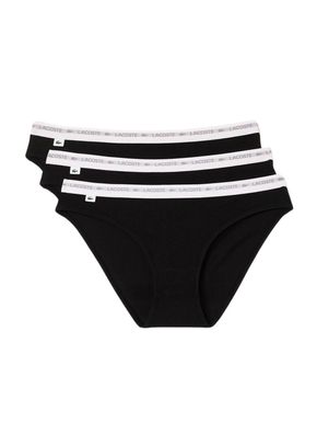 Damen Unterwäsche Lacoste 3er Pack Baumwolle XS Schwarz